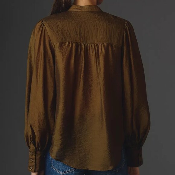 Long-Sleeve Sheer Blouse - Picture 6 of 6